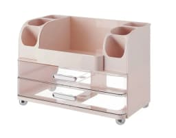 Makeup Organizer with Drawers for Vanity,Bathroom Countertop Organizer with Brushes Holder,Skincare Storage Organizer for Lipsticks,Nail Polishes, Perfumes,Eyeshadow Palettes (Green)
