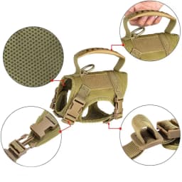 Cat Vest Durable Military Tactical Harness Escape Proof Design Adjustable Straps Soft Breathable Mesh With Top Handle For Outdoor Walking Training Daily Use