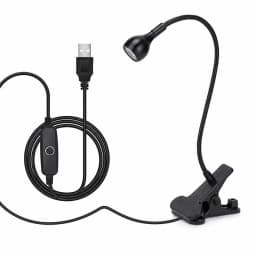 Portable USB Clip-on Reading Lamp Flexible Gooseneck Desk Lamp with Clip for Laptop Bed Headboard Study Work Light