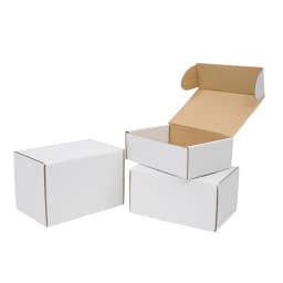 50 Pack White Corrugated Boxes 6x4x2"/6x4x3"/6x4x4" Assorted Sizes Shipping Boxes for Mailing & Gift Packaging