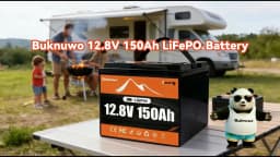 Buknuwo Smart 12V/12.8V 150Ah Bluetooth LiFePO4 Lithium Battery, 1920Wh Power Energy Battery, Built-in 100A BMS Grade A Cells, Low-Temp Protection, Capable Of Over 4, 000 Cycles Support Series/Parallel Battery For Solar, RV, Marine, Off-Grid Application