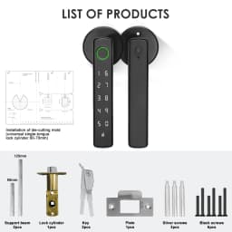 YFK Smart Life Door Lock 4 in 1 Fingerprint Lock Bluetooth Tuya APP Remote Unlock Anti-peep Password Temporary Passcode Quiet Mode Durable Electronic Lock for Home Bedroom Office Hotel Interior Door