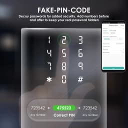 YFK Smart Life Door Lock 4 in 1 Fingerprint Lock Bluetooth Tuya APP Remote Unlock Anti-peep Password Temporary Passcode Quiet Mode Durable Electronic Lock for Home Bedroom Office Hotel Interior Door