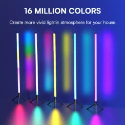 360° RGB Corner Atmosphere Lamp Black, 60LED Music Sync LED Wall Light, USB 5V Rechargeable Battery Powered, Remote APP Button Control Color Changing Ambient Lighting for Home Gaming Decor