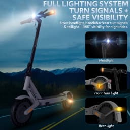 Electric Scooter for Adults with Double Swing-Arm Suspension, 21-Mile Range - 10" Tires & Full 360° Lights