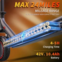 Electric Scooter- 10'' Solid Tires, 42V 10.4Ah Battery,Up to 22MPH Max Speed, 500W Motor, Max 24Miles Long-Range Foldable Escooter for Adults Adults Scooter with Double Braking System, App Control