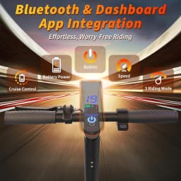 Electric Scooter- 10'' Solid Tires, 42V 10.4Ah Battery,Up to 22MPH Max Speed, 500W Motor, Max 24Miles Long-Range Foldable Escooter for Adults Adults Scooter with Double Braking System, App Control