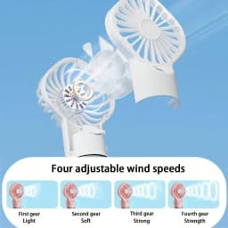 Portable Mist Fan - Handheld Mini Rechargeable, 4 Wind Speeds, With Water Mist - Suitable For Travel, Camping, Outdoor, Home, Of