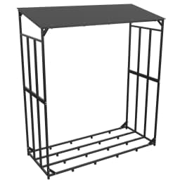 Extra Large Tall Outdoor Firewood Rack with Cover Heavy Duty Square Strong Stand Rack with Waterproof Cover for Fireplace Garden
