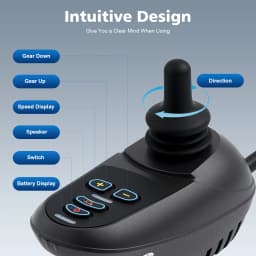 Electric Wheelchair Joystick Controller 50A DC24V ML2P+ Connection Aluminum Alloy Body 5-Speed Adjustment for Replacement Parts