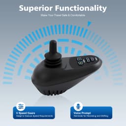 Electric Wheelchair Joystick Controller 50A DC24V ML2P+ Connection Aluminum Alloy Body 5-Speed Adjustment for Replacement Parts