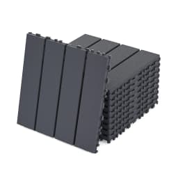 Plastic Interlocking Deck Tiles (44 Pack) - 12"x12" Outdoor Patio Flooring, Decking Tiles for Poolside, Backyard, Balcony
