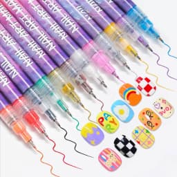 12Pcs/Set Nail Acrylic Graffiti Pen 12 Color Nail Marker DIYNail Art Graffiti Pen Nail Polish Pens Drawing Painting Point