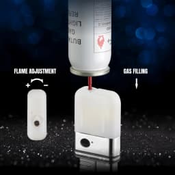Windproof IP56 Waterproof Blue Flame Jet Gas Lighter with Safety Lock and Adjustable Jet Flame for Men's Gift Camping BBQ