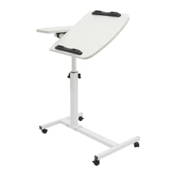 Laptop Desk Stand 360° Adjustable Tilting Overbed Table Computer Table C Shape Notebook Stand with 4 Lockable Wheels for Bed Sofa Office