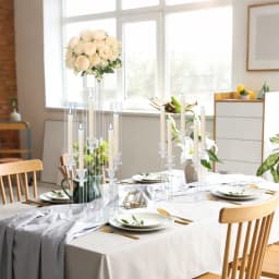 4PCS Acrylic Candelabra 5 Arm Clear Centerpiece for Wedding Table | Crystal Candle Holder with Lampshade for Birthday Christmas Party Dining Room Decor