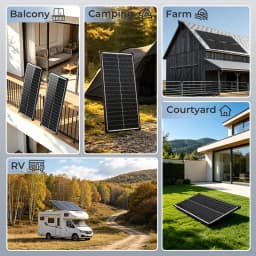(US Stock 2-5 Days) AeternaSol 100W Solar Panel 18BB Monocrystalline PV Module 12V 24V Battery Charger for Home Residential Shed Garage Rooftop Cabin Farm Barn Off Grid Solar Power System Outdoor RV Boat Marine Camper Camping Emergency