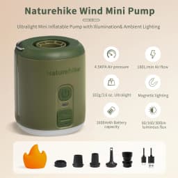Naturehike Multi-function Air Pump Outdoor Mini Portable Fast Charge Air Pump For Inflatable Mat Travel Camping Pump