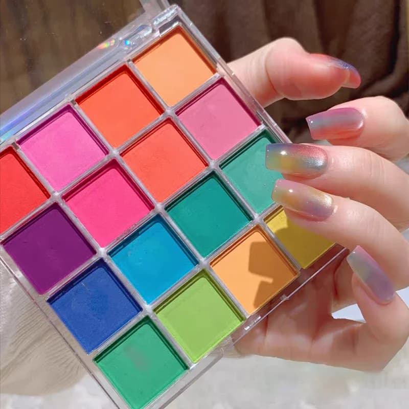 Colors Solid Rubbing Powder Nail Pigment Palette Set Gradient Ombre Nail Dust for DIY Nail Art Decoration