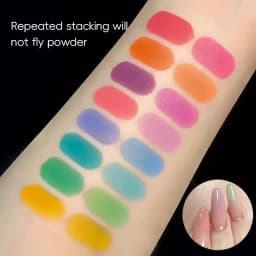 Colors Solid Rubbing Powder Nail Pigment Palette Set Gradient Ombre Nail Dust for DIY Nail Art Decoration