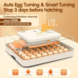 56-Egg Incubator with Automatic Turning, Temp & Humidity Control, LED Candler, Days Display, for Chicken Duck Goose Quail Parrot