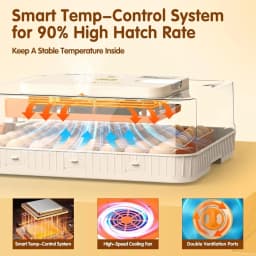 56-Egg Incubator with Automatic Turning, Temp & Humidity Control, LED Candler, Days Display, for Chicken Duck Goose Quail Parrot