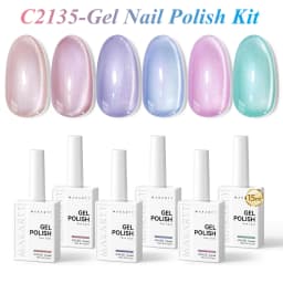 Makartt Pastel Gel Nail Polish Set 6 Colors 15ML One N'Done Spring Summer Baby Blue Green Yellow Purple Red Soak Off UV LED