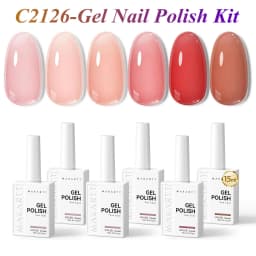 Makartt Pastel Gel Nail Polish Set 6 Colors 15ML One N'Done Spring Summer Baby Blue Green Yellow Purple Red Soak Off UV LED