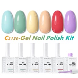 Makartt Pastel Gel Nail Polish Set 6 Colors 15ML One N'Done Spring Summer Baby Blue Green Yellow Purple Red Soak Off UV LED