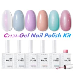 Makartt Pastel Gel Nail Polish Set 6 Colors 15ML One N'Done Spring Summer Baby Blue Green Yellow Purple Red Soak Off UV LED