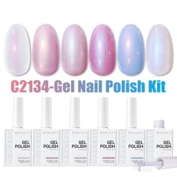 Makartt Pastel Gel Nail Polish Set 6 Colors 15ML One N'Done Spring Summer Baby Blue Green Yellow Purple Red Soak Off UV LED