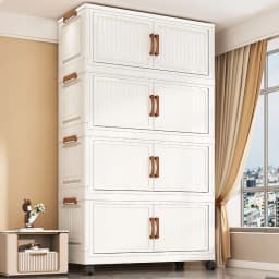 Thickened Home Storage Cabinet for Babies Living Room Bedroom No-Install Plastic Snack Cabinet Multi-Purpose Organizer