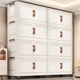 Thickened Home Storage Cabinet for Babies Living Room Bedroom No-Install Plastic Snack Cabinet Multi-Purpose Organizer