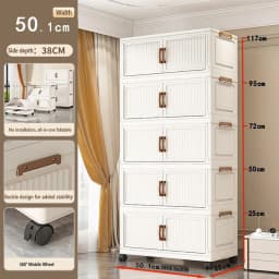 Thickened Home Storage Cabinet for Babies Living Room Bedroom No-Install Plastic Snack Cabinet Multi-Purpose Organizer