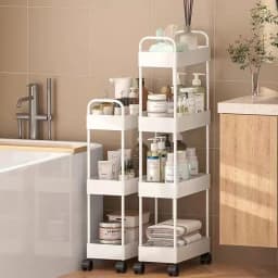 Multi-functional Moveable Trolley Kitchen Organizer Cart With Wheels Multi-Layer Bathroom Shelves Household Snacks Storage Rack