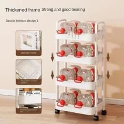 Multi-functional Moveable Trolley Kitchen Organizer Cart With Wheels Multi-Layer Bathroom Shelves Household Snacks Storage Rack