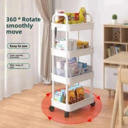 Multi-functional Moveable Trolley Kitchen Organizer Cart With Wheels Multi-Layer Bathroom Shelves Household Snacks Storage Rack
