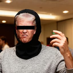 1pcs Funny 3D Printed Full Face Mask with Hair & Expressions, Breathable Mesh Headgear for Halloween & Cosplay, Role Play Costume with Windproof Polyester Fabric for Men & Women, Funny Face Mask, Christmas Party Headwear, Costume Accessories