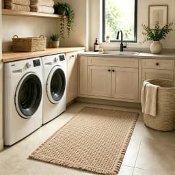 XM-Luvetoria 1pc Waffle Bath Mat Super Absorbent Non-Slip Machine Washable Bathroom Rugs with Quick Dry Ultra Soft Design Boho Farmhouse Decor Rubber Backed for Safety Bath Rug for Bathroom Rug Kitchen Room Bedroom Laundryroom