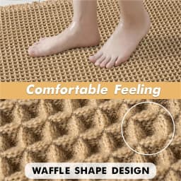 XM-Luvetoria 1pc Waffle Bath Mat Super Absorbent Non-Slip Machine Washable Bathroom Rugs with Quick Dry Ultra Soft Design Boho Farmhouse Decor Rubber Backed for Safety Bath Rug for Bathroom Rug Kitchen Room Bedroom Laundryroom
