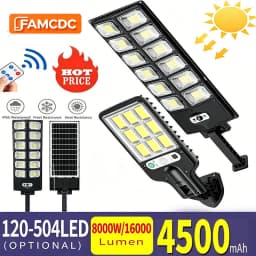 8000W 160000 LM Super Bright Solar Street Lights 1008 LED Solar Lights Outdoor Street Lamp 3 modes IPX65 Waterproof Garden Lighting With Smart Motion Sensor