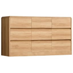 9 Drawer Dresser for Bedroom, 63" Wide Dressers & Chest of Drawers with Curved Profile Design, Wood Closet Storage Dressers Orga