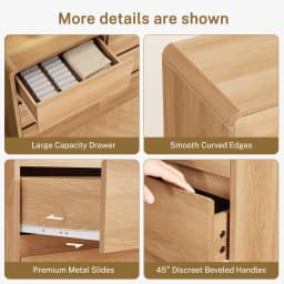 9 Drawer Dresser for Bedroom, 63" Wide Dressers & Chest of Drawers with Curved Profile Design, Wood Closet Storage Dressers Orga
