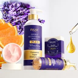 AILKE Double Glutathione PLUS Whitening Skin Care Set, Moisturizing, Reduce Dark Spots, Freckles, Melasma, Hyperpigmentation