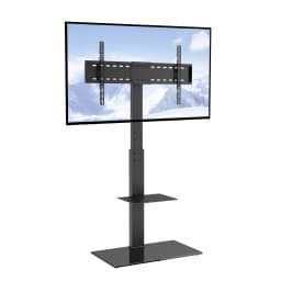SucceBuy TV Stand Mount Swivel TV Stand for 32-55/ 65/ 85 inch TV Height Adjustable Portable Floor TV Stand Max VESA 600x800mm