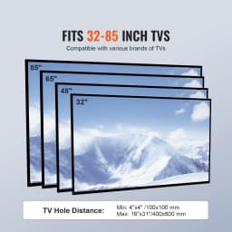 SucceBuy TV Stand Mount Swivel TV Stand for 32-55/ 65/ 85 inch TV Height Adjustable Portable Floor TV Stand Max VESA 600x800mm