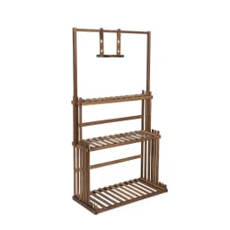 3 Tiers Wood Hanging Plant Stand Heavy Duty Garden Tall Flower Display Rack Holder