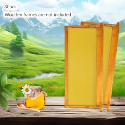 30-Pack Beeswax Foundation Sheets Natural Beeswax Hive Foundations Beekeeper's Starter Kit 7.68x16.34" Beekeeping Sheets for Increased Honey Production