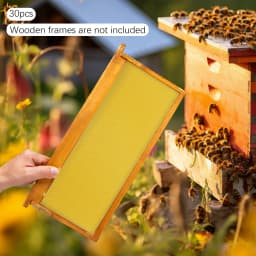 30-Pack Beeswax Foundation Sheets Natural Beeswax Hive Foundations Beekeeper's Starter Kit 7.68x16.34" Beekeeping Sheets for Increased Honey Production