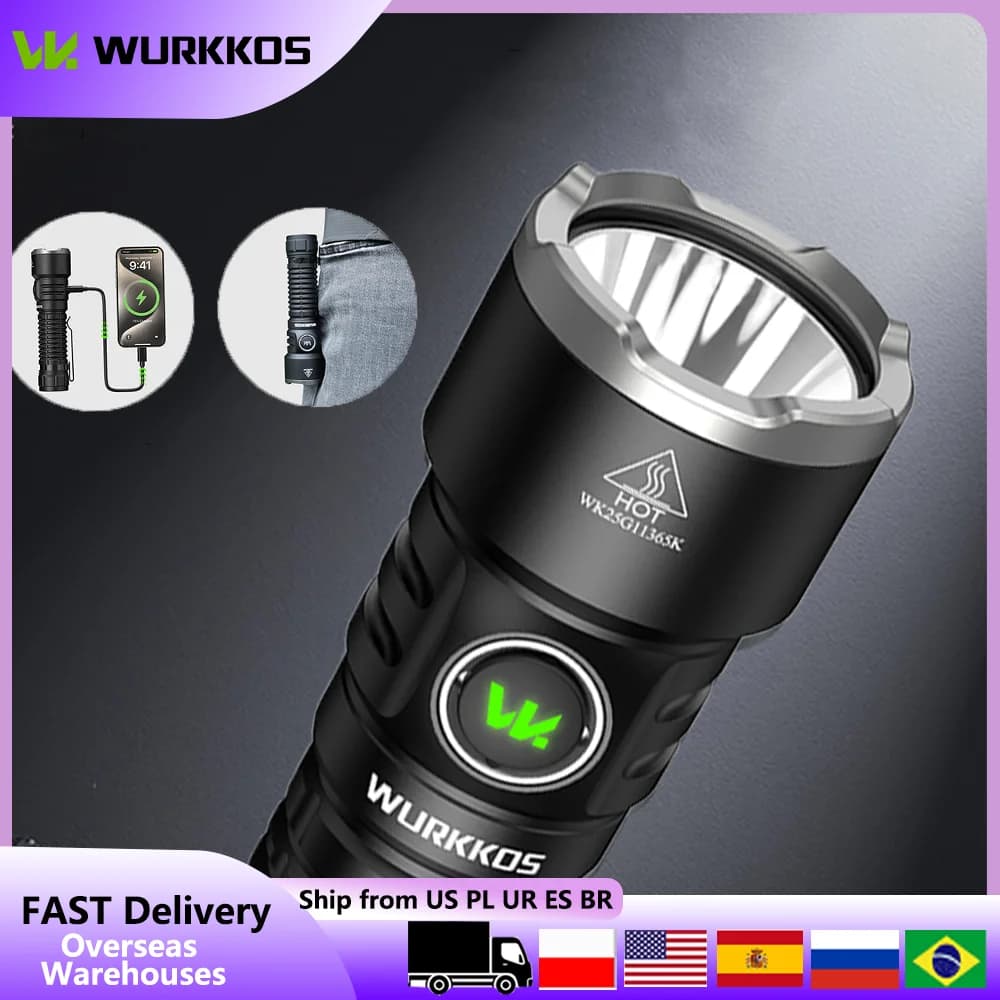 Wurkkos TS28 Upgrate Mini Tactical Flashlight Rechargeable & Charging output with Ultra Long Range Lighting for Local Delivery